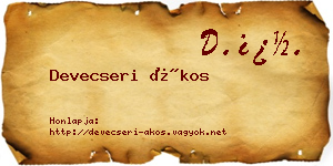 Devecseri Ákos névjegykártya