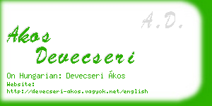 akos devecseri business card
